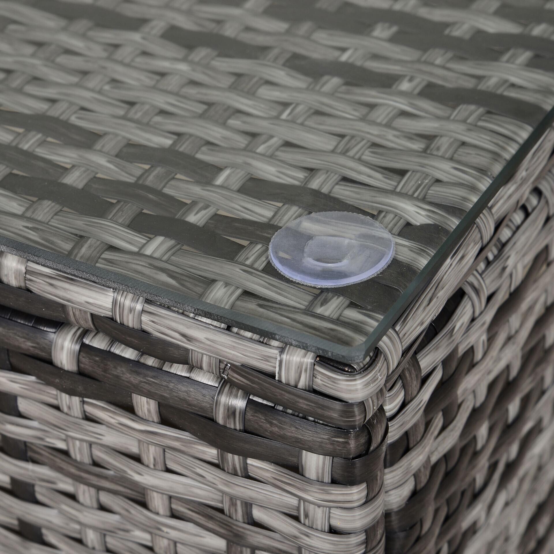 Outsunny Beistelltisch grau Polyrattan B/H/L: ca. 50x85x39 cm