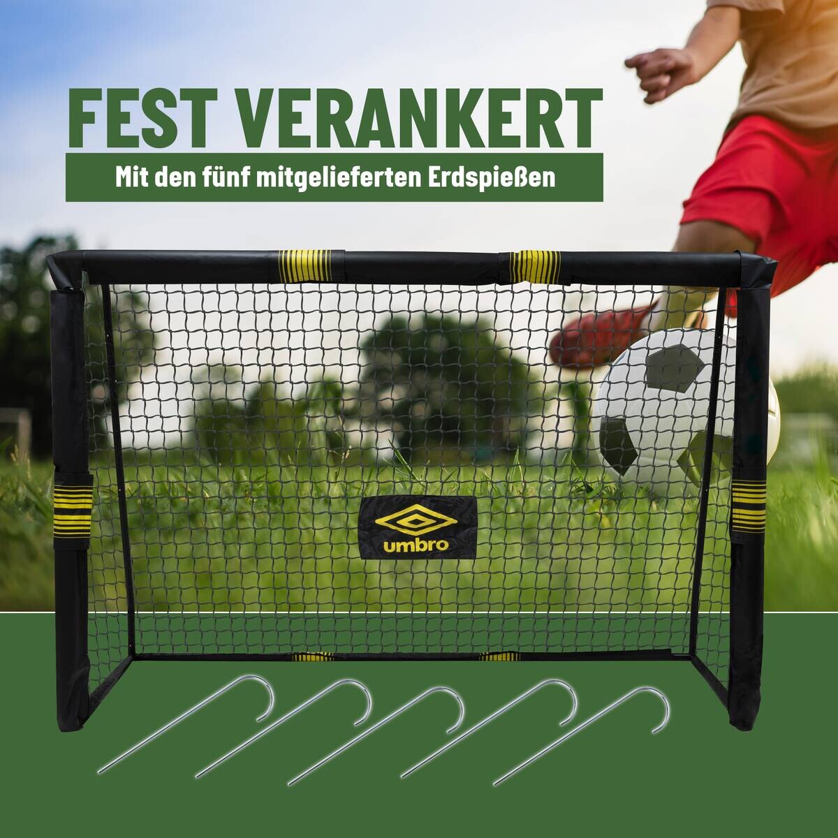 Fußballtor schwarz B/H/T: ca. 300x200x120 cm