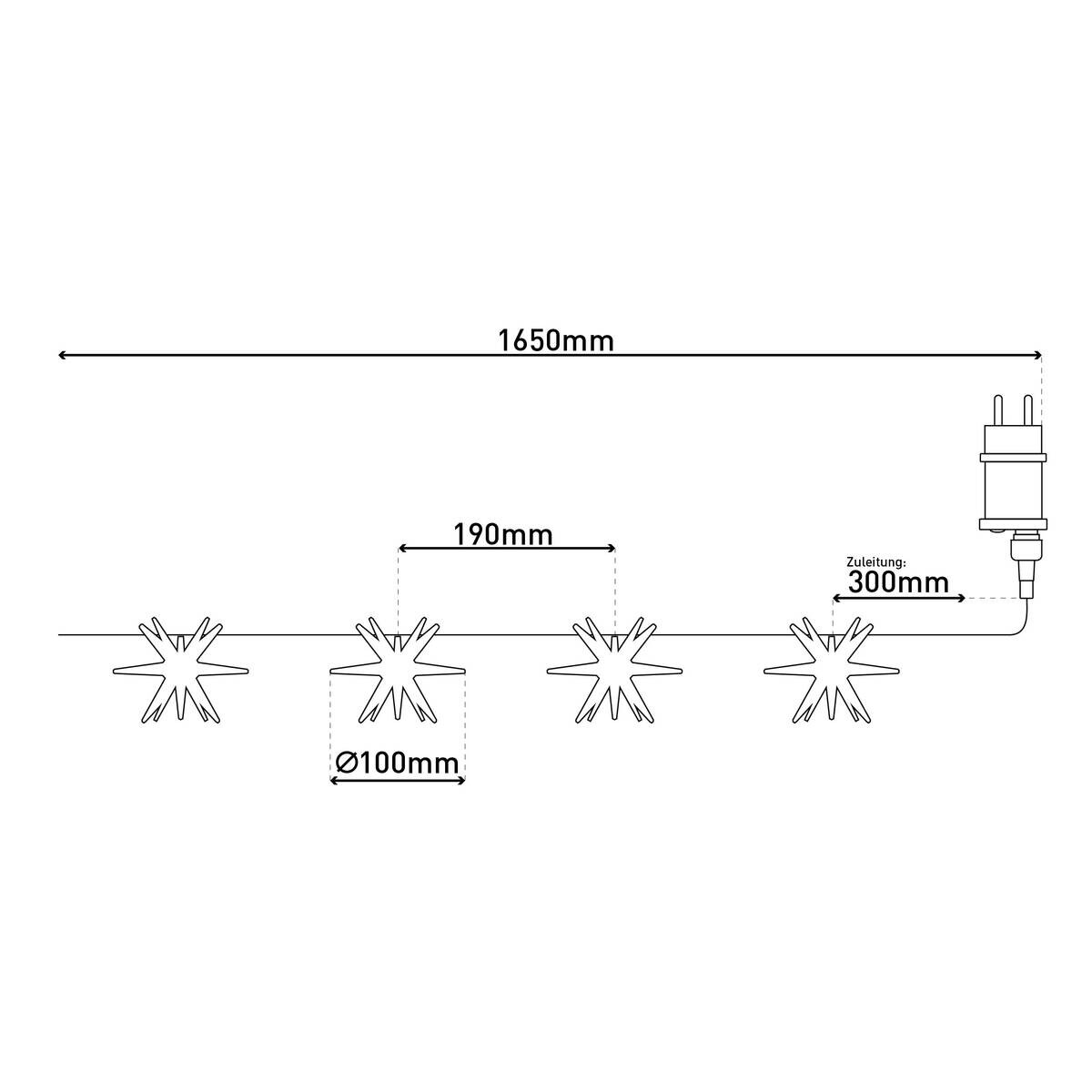 Näve Leuchten LED-Lichterkette weiß Kunststoff B/H/T: ca. 10x10x165 cm