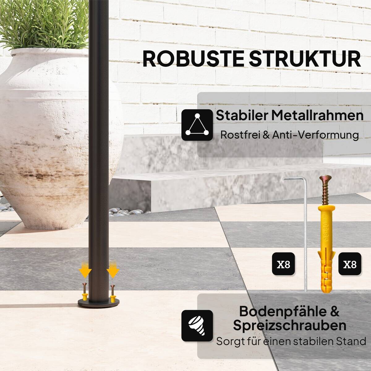 Outsunny Grillpavillon dunkelgrau Polyester B/H/L: ca. 150x258x240 cm