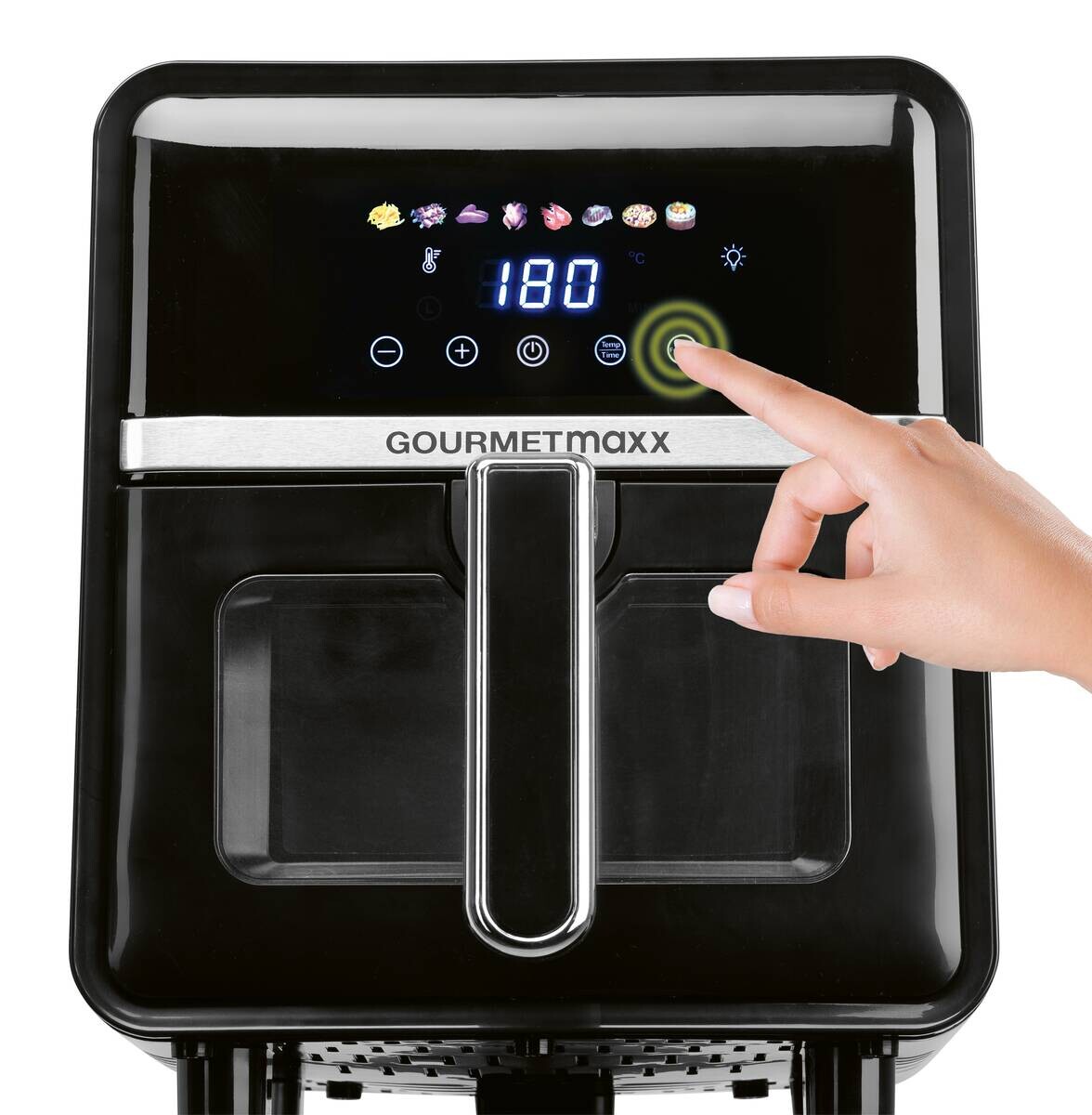 GOURMETmaxx Heißluftfritteuse 16539 schwarz Edelstahl B/H/L: ca. 25x30x36,5 cm ca. 5 l