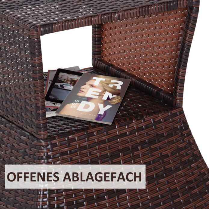 Outsunny Gartentisch braun Metall B/H/L: ca. 54x55x54 cm