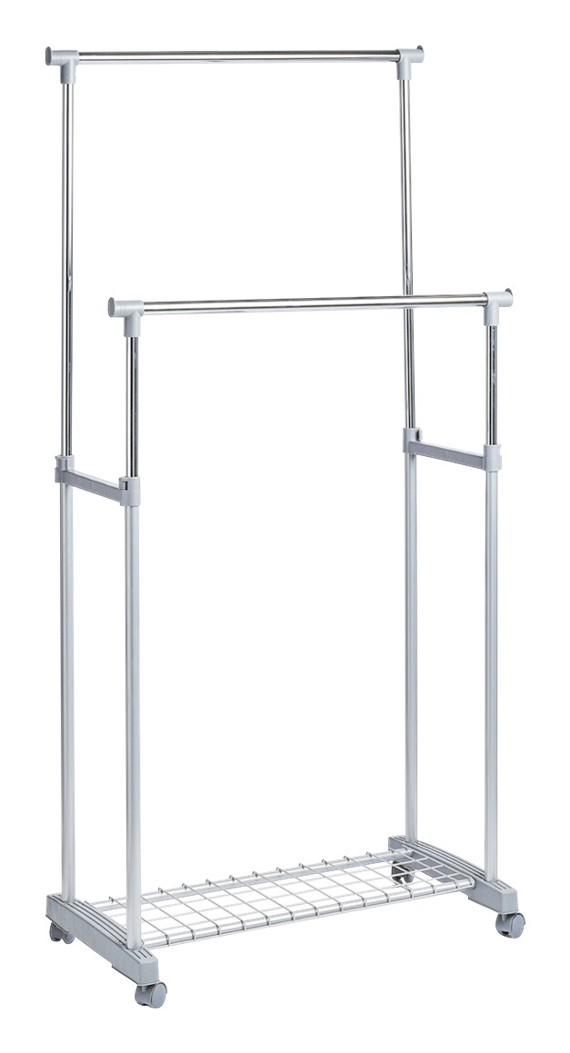 Zeller Rollkleiderständer Silbergrau Metall B/H/L: ca. 43x170x83 cm Zeller Rollkleiderständer Silbergrau Metall B/H/L: ca. 43x170x83 cm