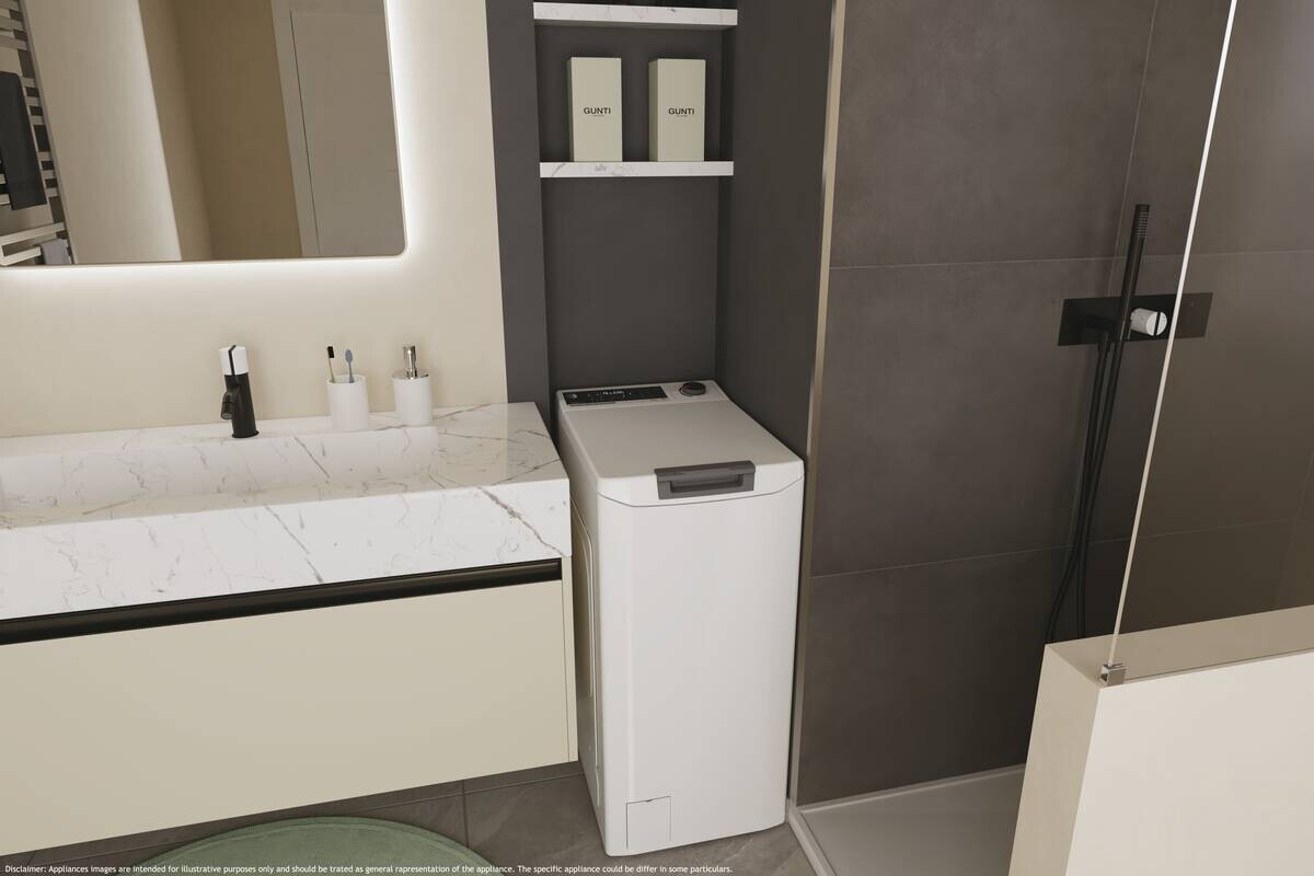 HOOVER Waschmaschine-Toploader THOQ474TM5-84 weiß ca. 7 kg