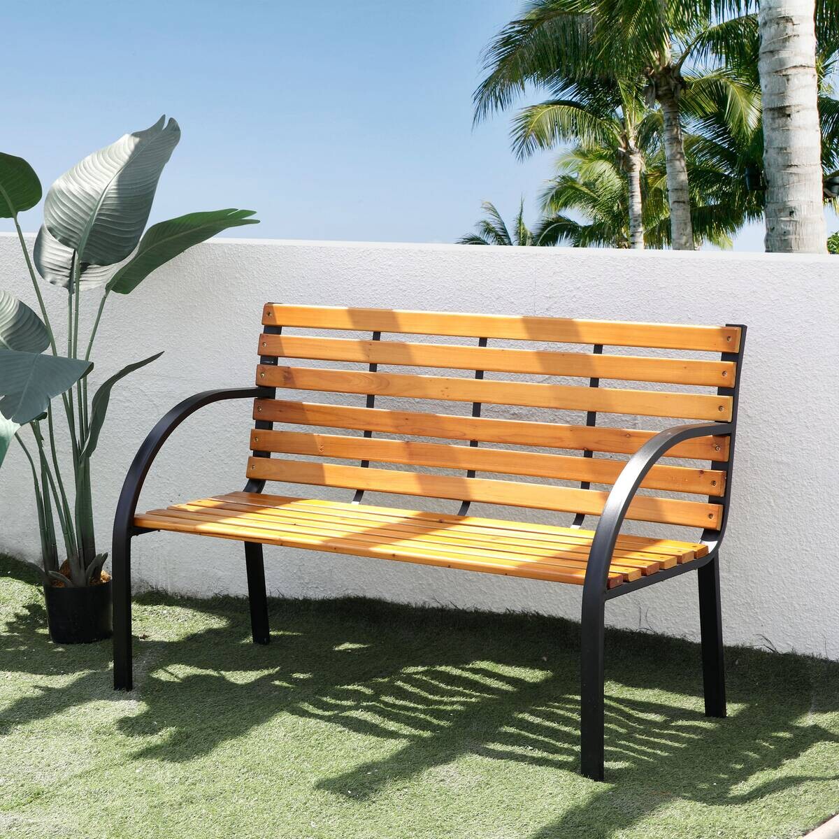 AXI Outdoor Living Gartenbank Otis braun Metall B/H/L: ca. 60x83x122 cm