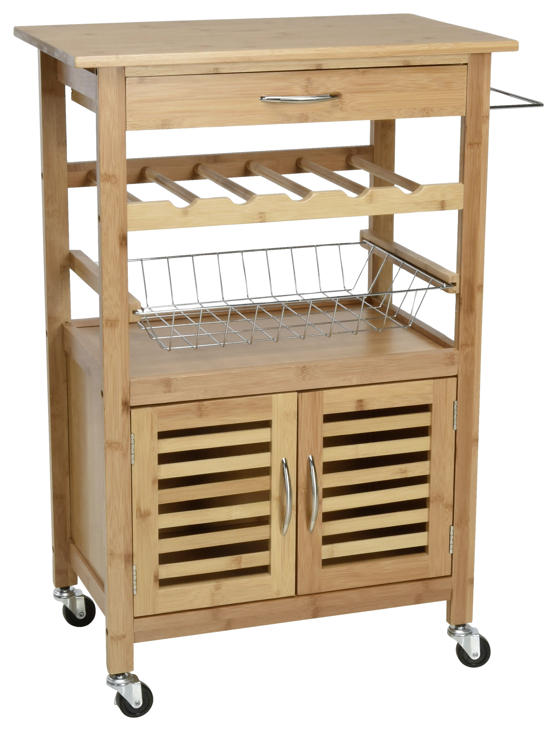 Küchentrolley mehrfarbig Bambus B/H/L: ca. 38x19,5x90 cm