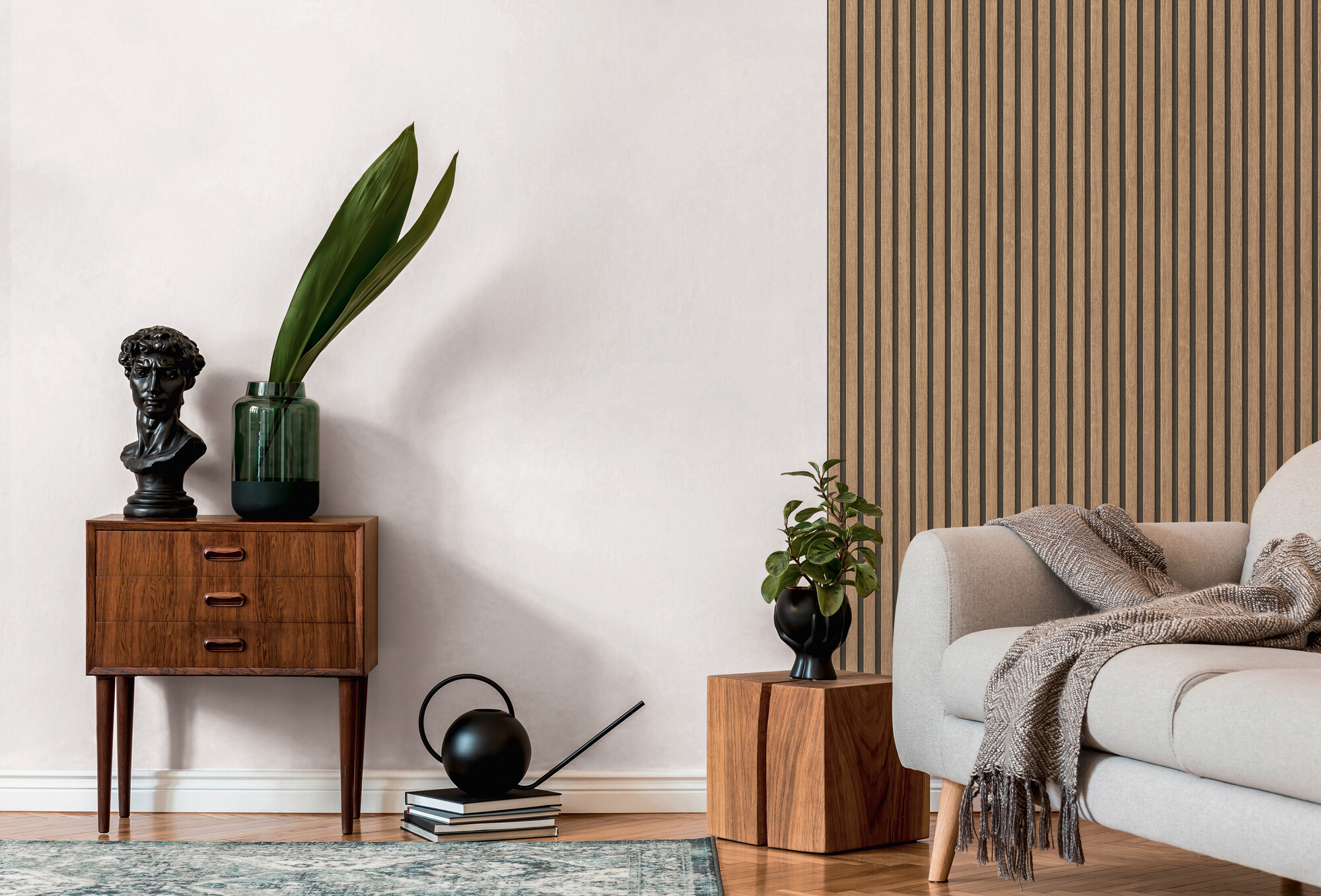 Vliestapete Holzoptik hellbraun schwarz B/L: ca. 53x1005 cm