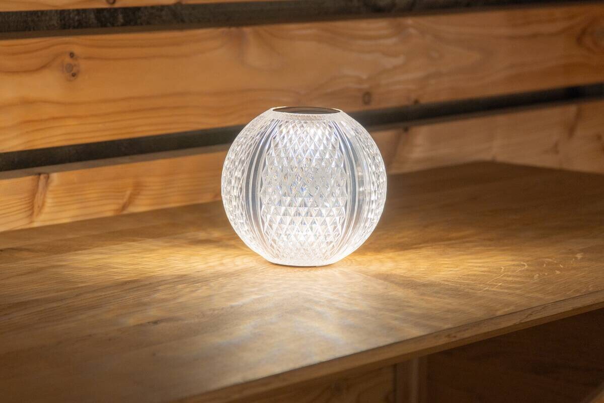 GLOBO LED-Tischleuchte klar nickel matt schwarz Kunststoff H/D: ca. 11,2x12 cm 1 Brennstellen