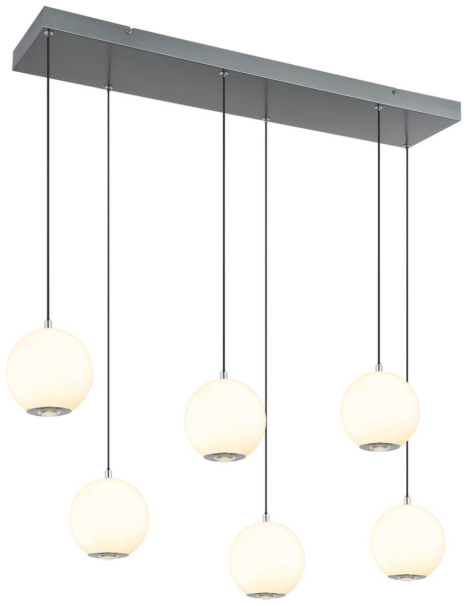 GLOBO Pendelleuchte grau Opal Glas Metall B/H/T/L: ca. 30x150x97,5x97,5 cm 1.0 Brennstellen
