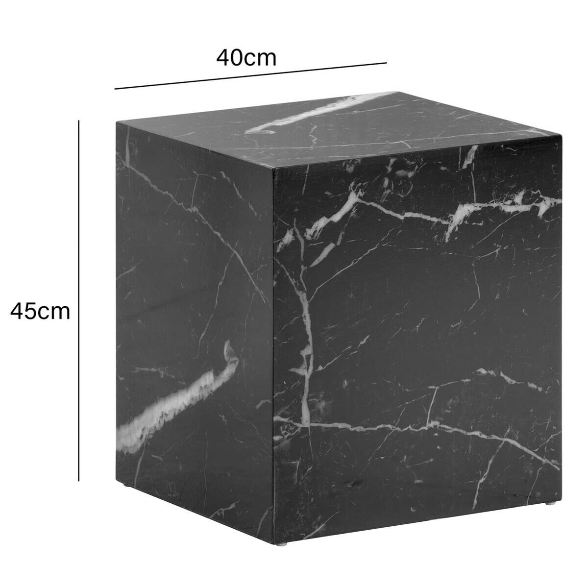 Wohnling Couchtisch schwarz Marmor B/H/T: ca. 40x45x40 cm