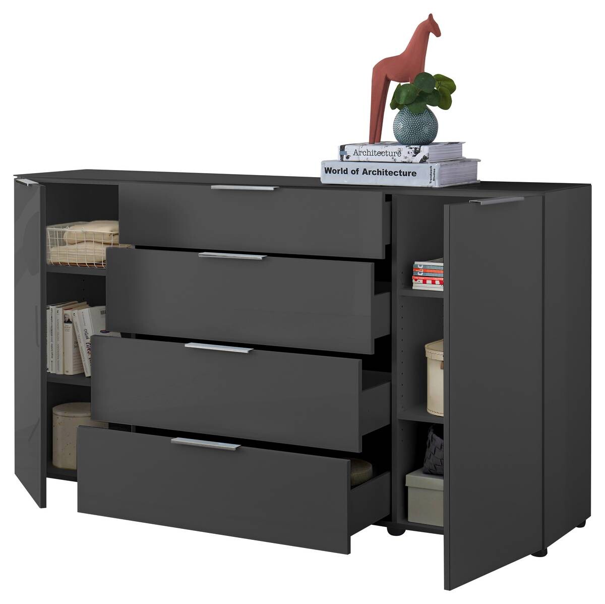 Kommode Santorin anthrazit B/H/T: ca. 180x99x40 cm