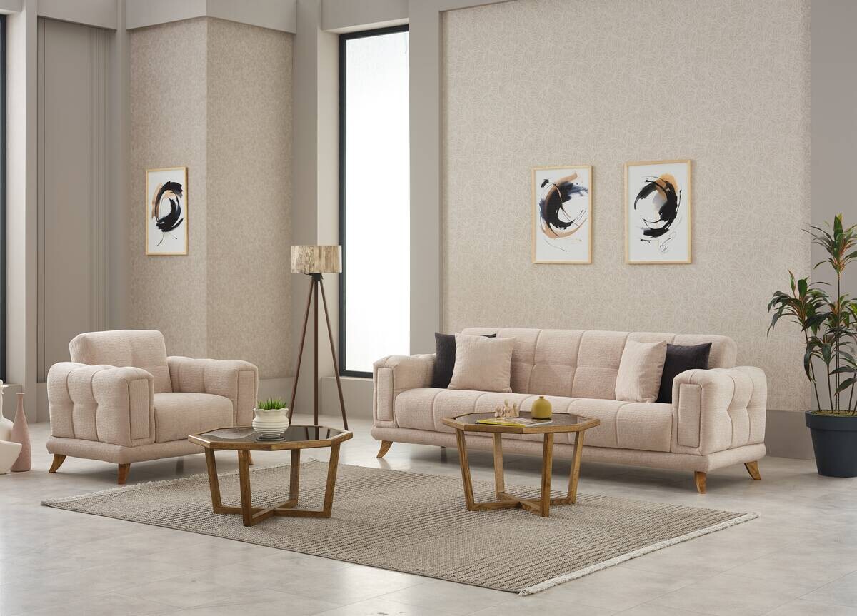 Sofa 3-2-1 Rixos beige Webstoff