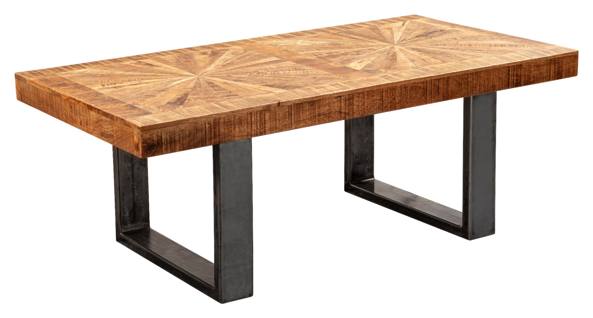 Wohnling Couchtisch natur grau Echtholz Edelstahl B/H/T: ca. 105x40x55 cm