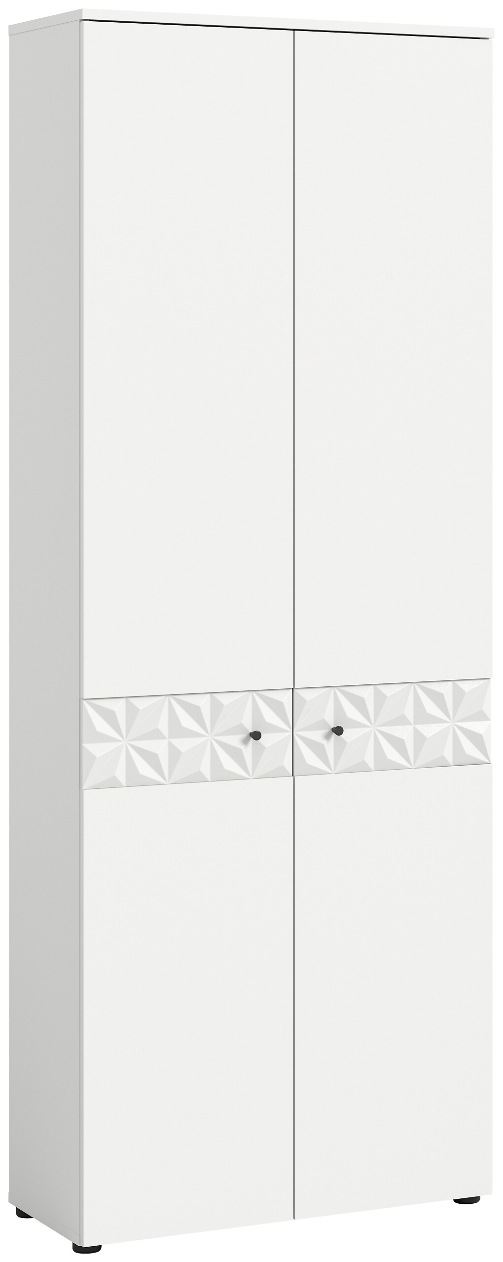 Garderobenschrank Prisma weiß weiß Hochglanz B/H/T: ca. 70,2x192x34,8 cm