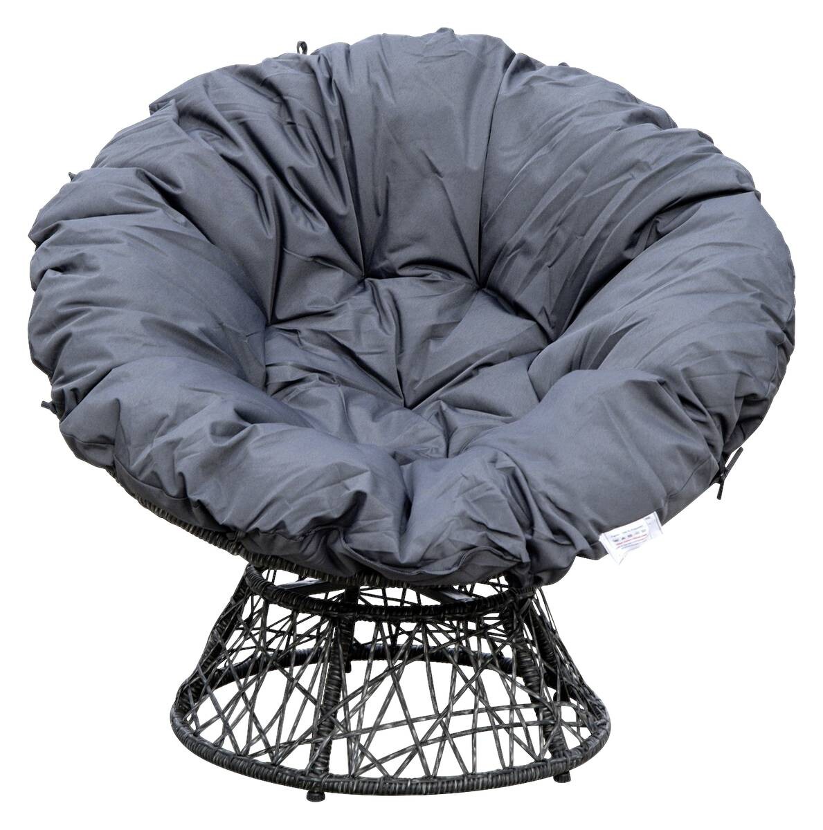 Outsunny Papasansessel schwarz Polyrattan B/H/L: ca. 87x90x97 cm