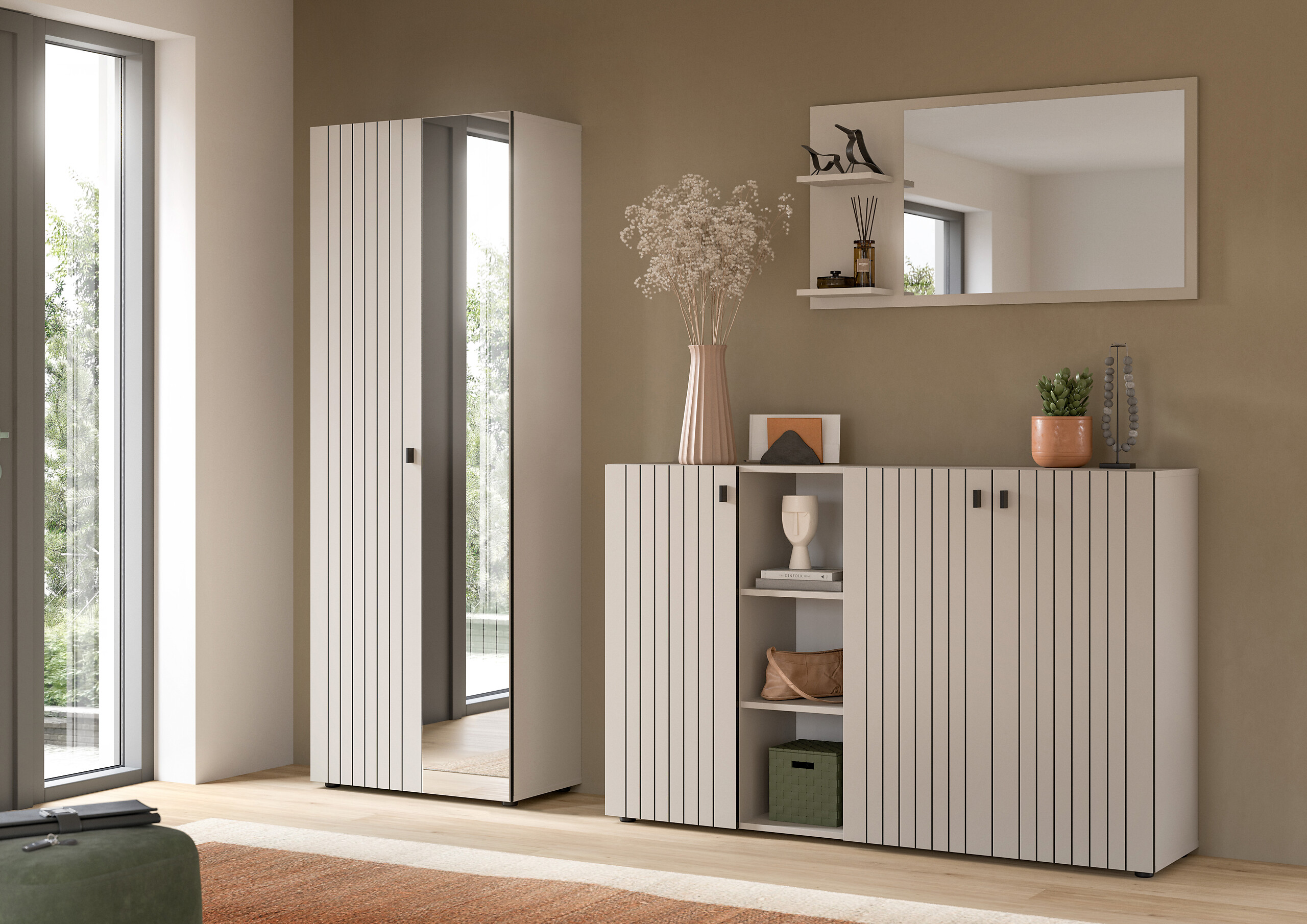 Garderobenset STATION Cashmere B/H/T: ca. 235x192x37 cm