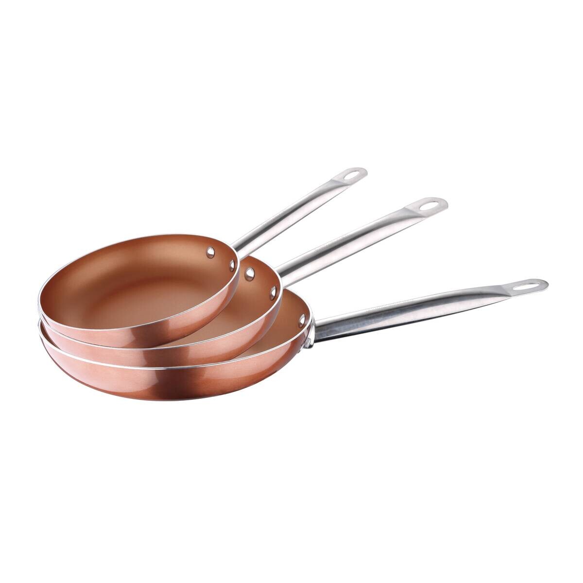 Bratpfanne PROFESSIONAL CHEF COPPER PLUS Kupfer Aluminium 3 tlg.