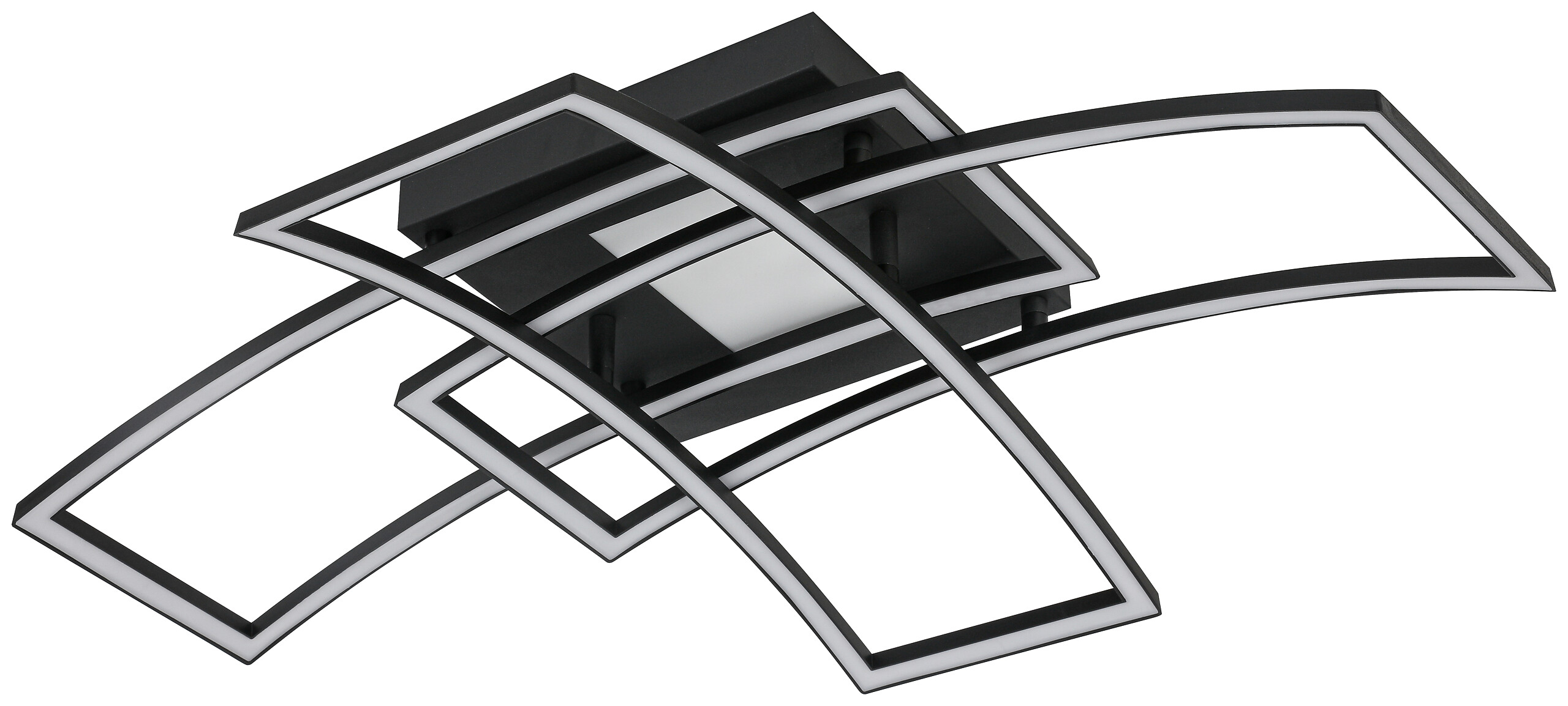 Nolo LED-Deckenleuchte Curve schwarz Metall B/H/L: ca. 59x15x82 cm