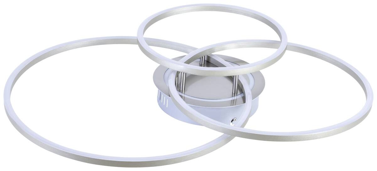 POCOline Smarte Deckenleuchte Thialda nickel matt Metall B/H/L: ca. 53x10x66 cm