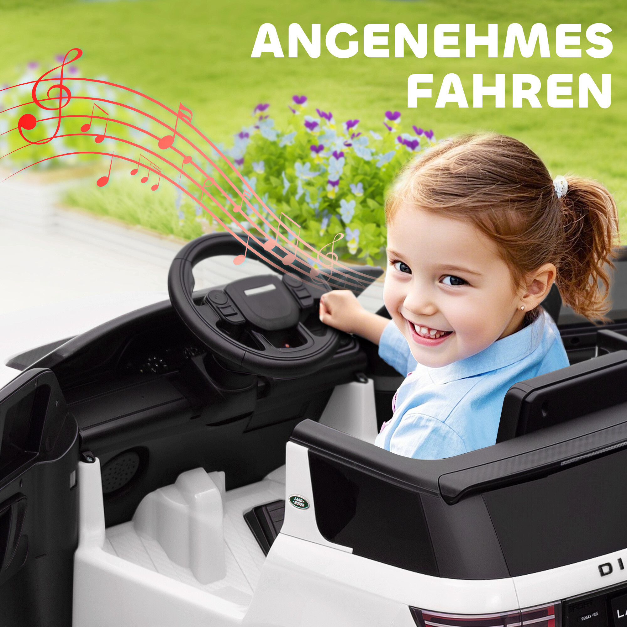 AIYAPLAY Kinder Elektroauto weiß B/H/L: ca. 65,5x51x106 cm