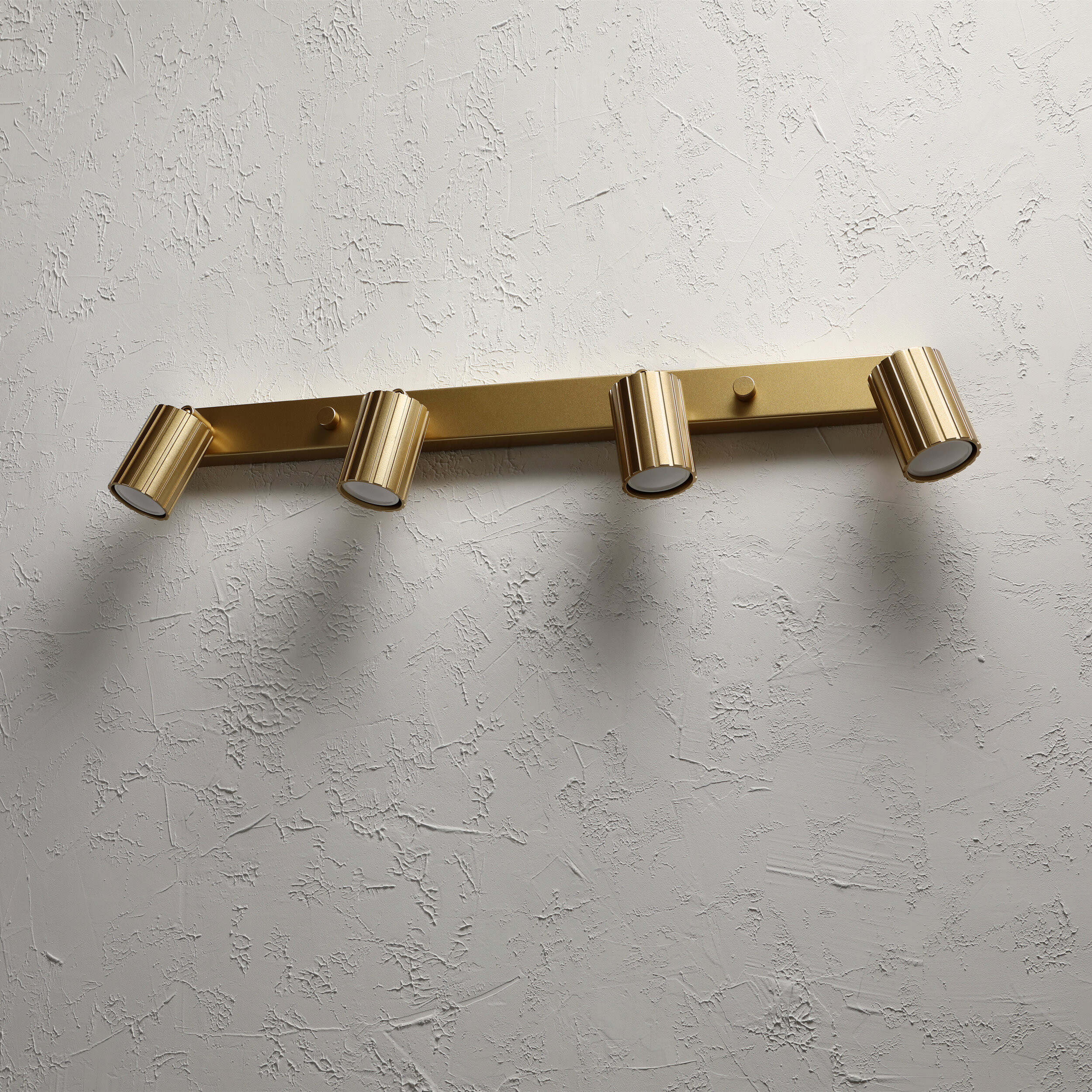 Lamkur Strahler Prisma gold Stahl B/H/L: ca. 6,5x16,5x81 cm 4 Brennstellen