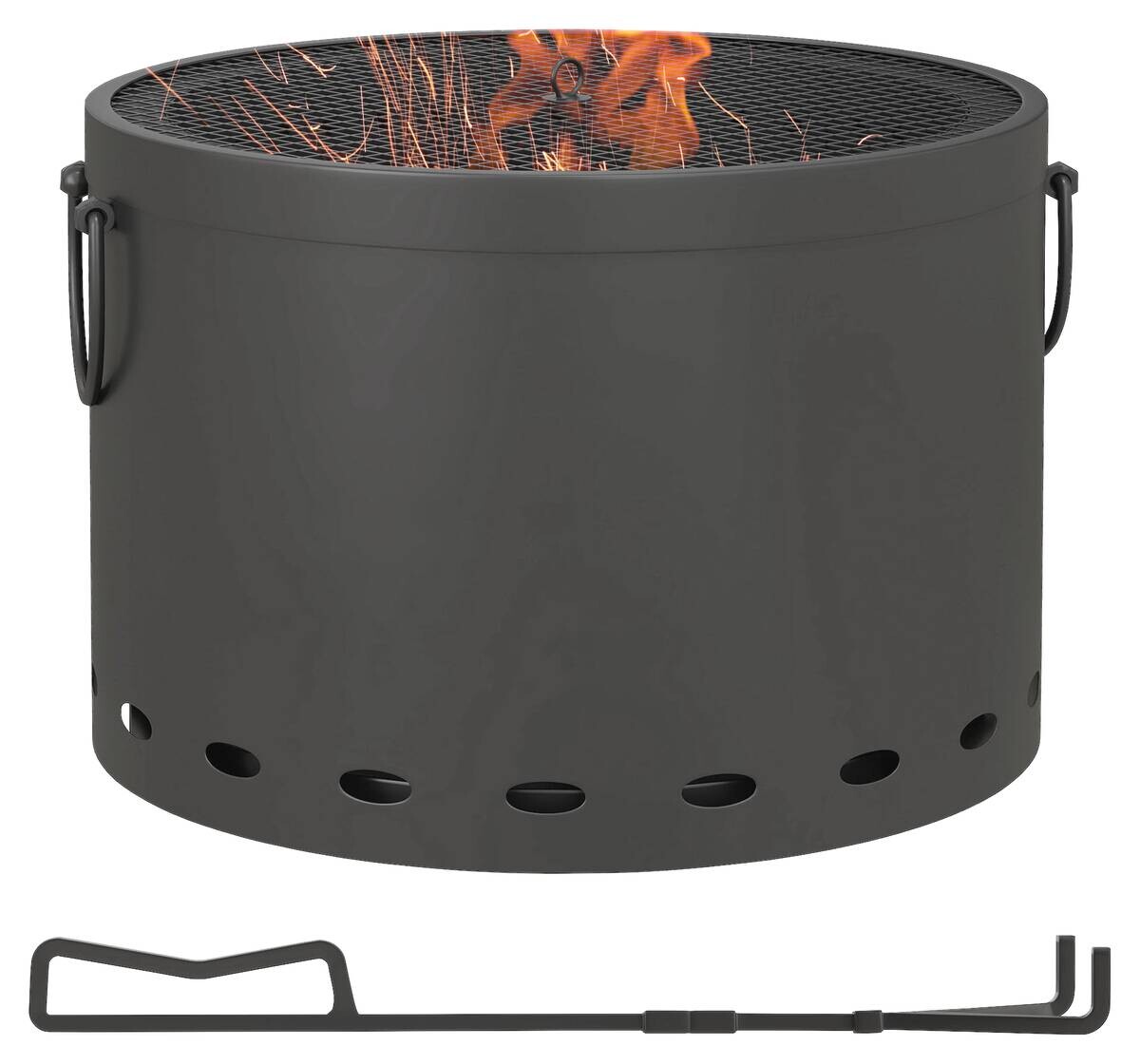 Outsunny Feuerschale dunkelgrau Polypropylen B/H/L: ca. 38x38x27 cm