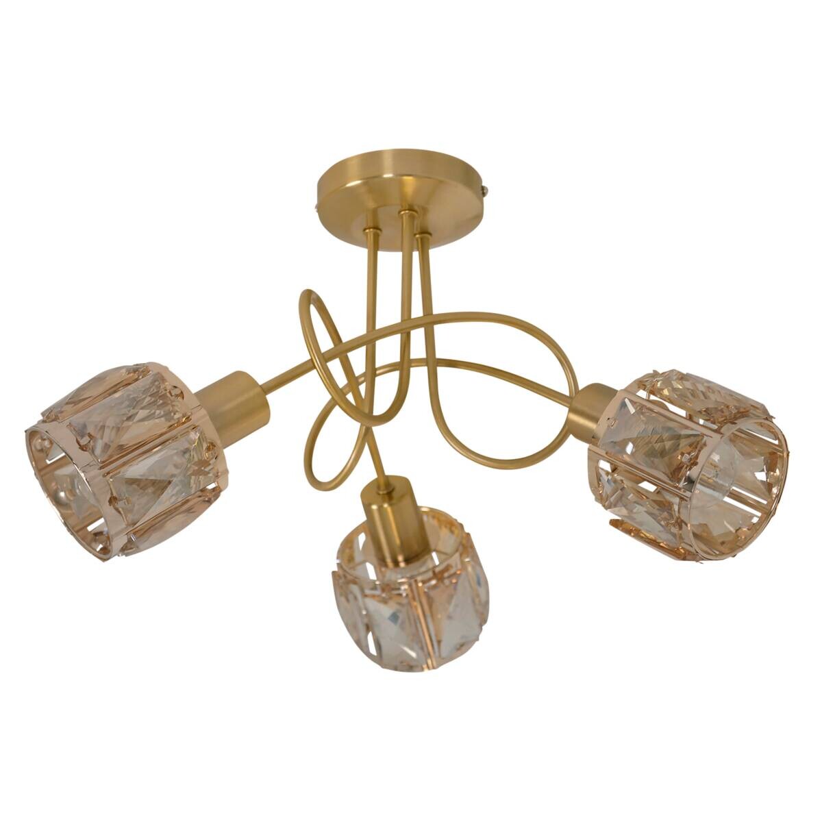 Näve Leuchten Spotleuchte 1280858 gold Metall Glas B/H/T: ca. 38x24x38 cm 3 Brennstellen