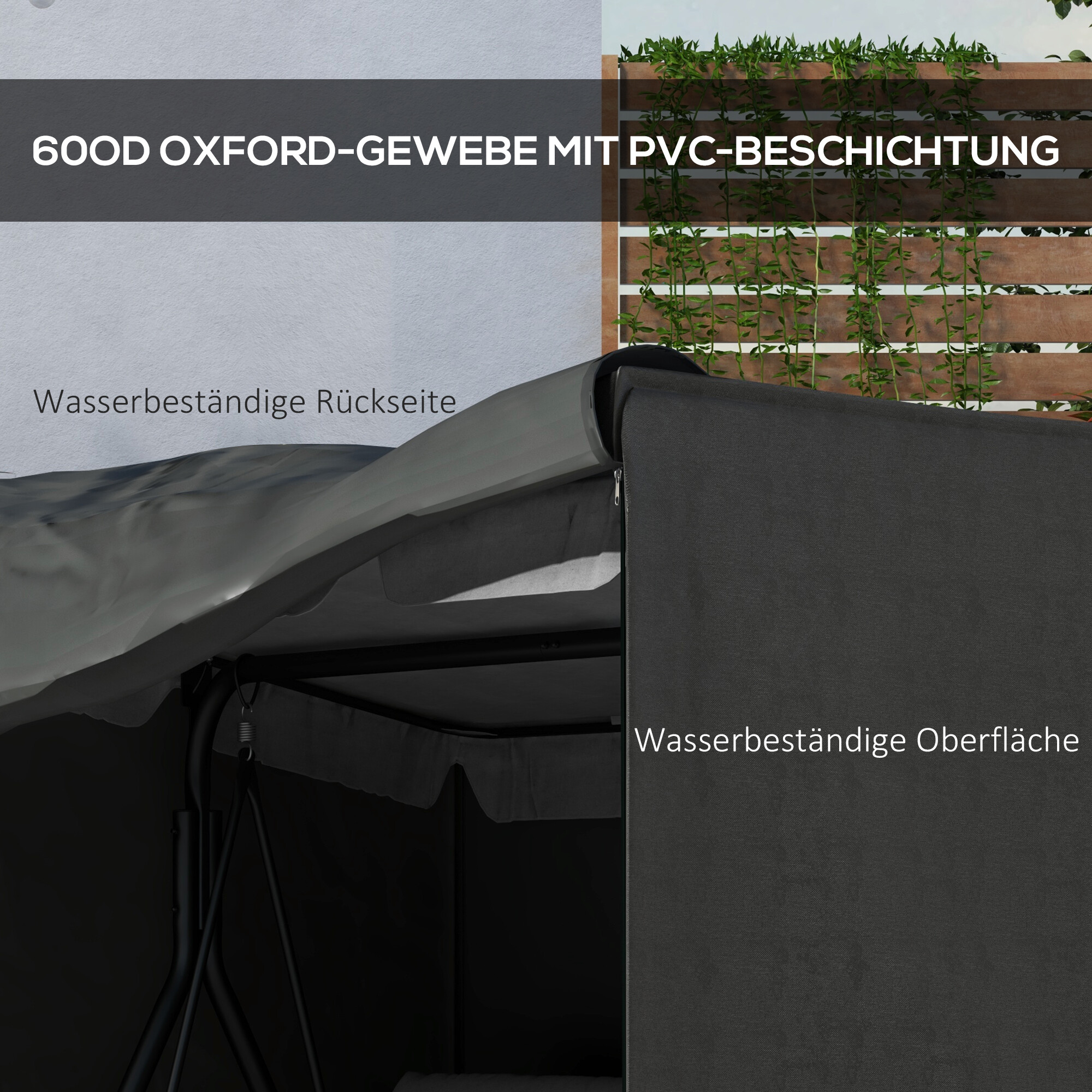Outsunny Abdeckplane dunkelgrau Polyester B/H/L: ca. 114x152x177 cm