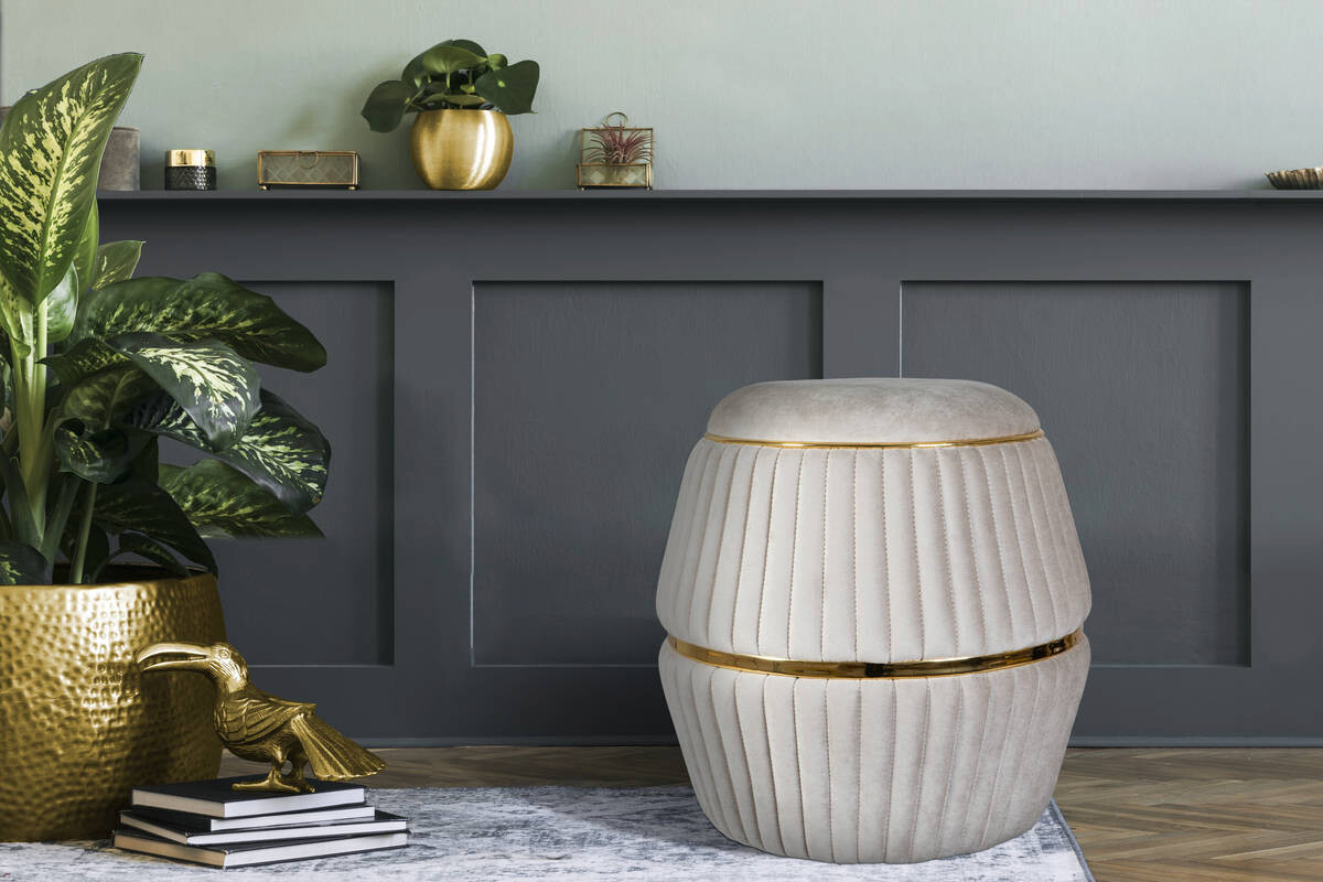 360 Living Hocker Doric 200 taupe gold H/D: ca. 53x51,5 cm 360 Living Hocker Doric 200 taupe gold H/D: ca. 53x51,5 cm