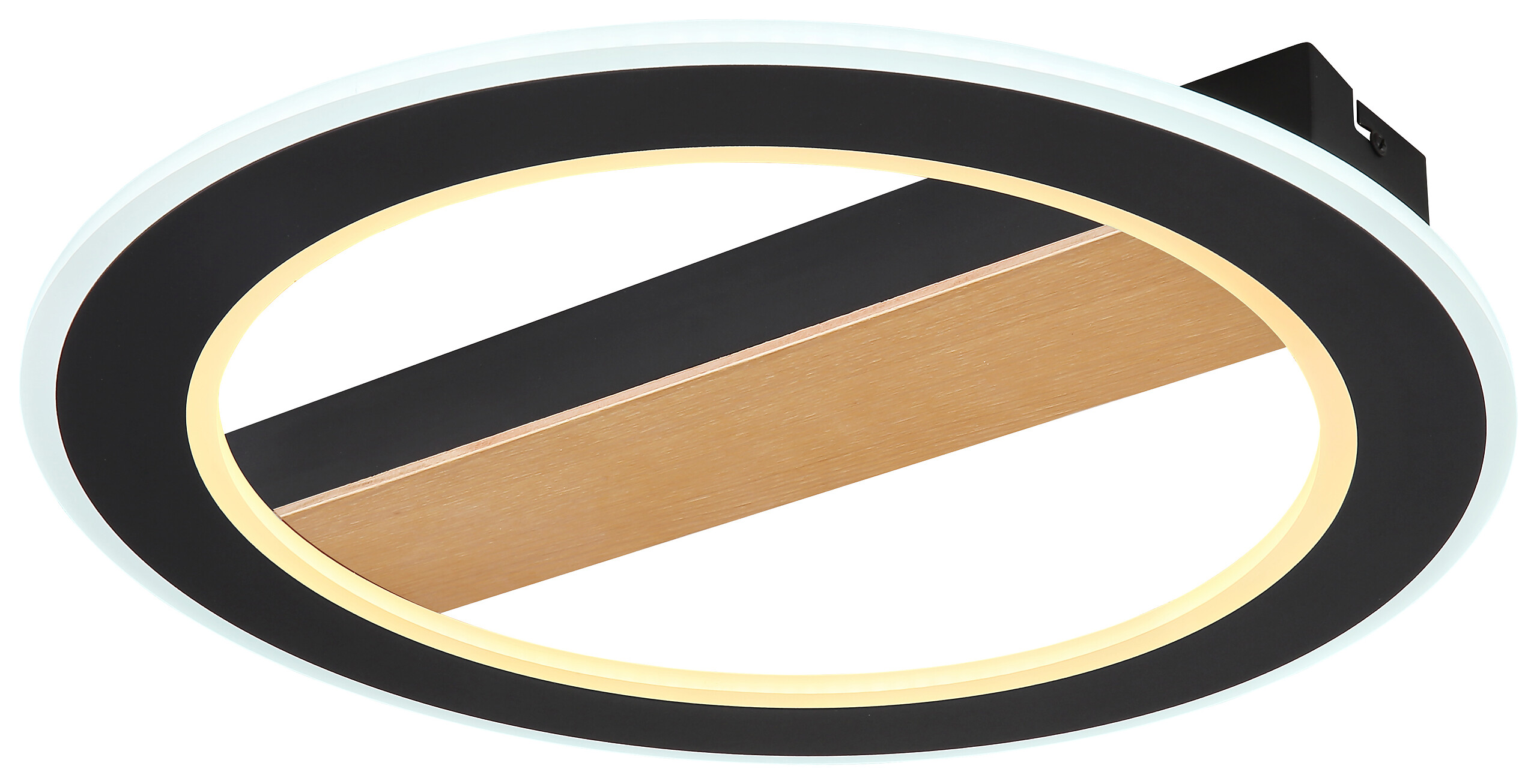 GLOBO Deckenleuchte Mattia schwarz Opal dunkelbraun Metall Acryl Holz H/D: ca. 5,5x45 cm