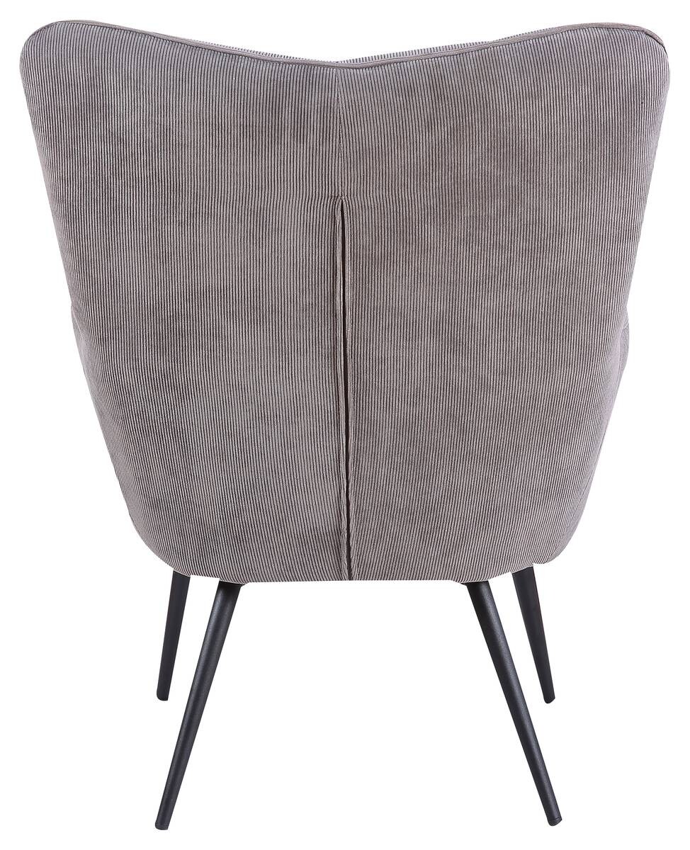 byLIVING Sessel UTA grau schwarz Stoff Metall B/H/T: ca. 72x97x80 cm