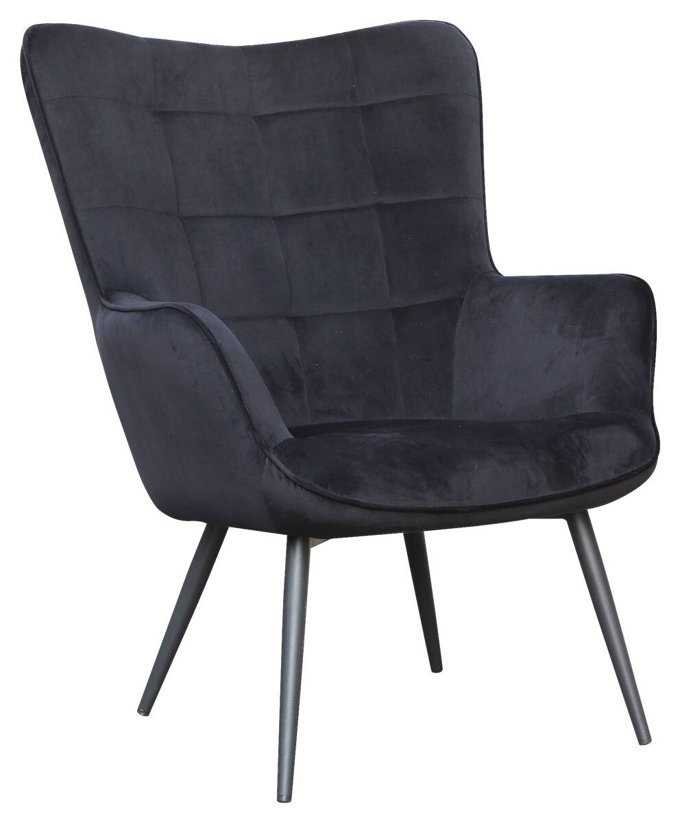 byLIVING Sessel UTA schwarz schwarz Stoff Metall B/H/T: ca. 72x97x80 cm