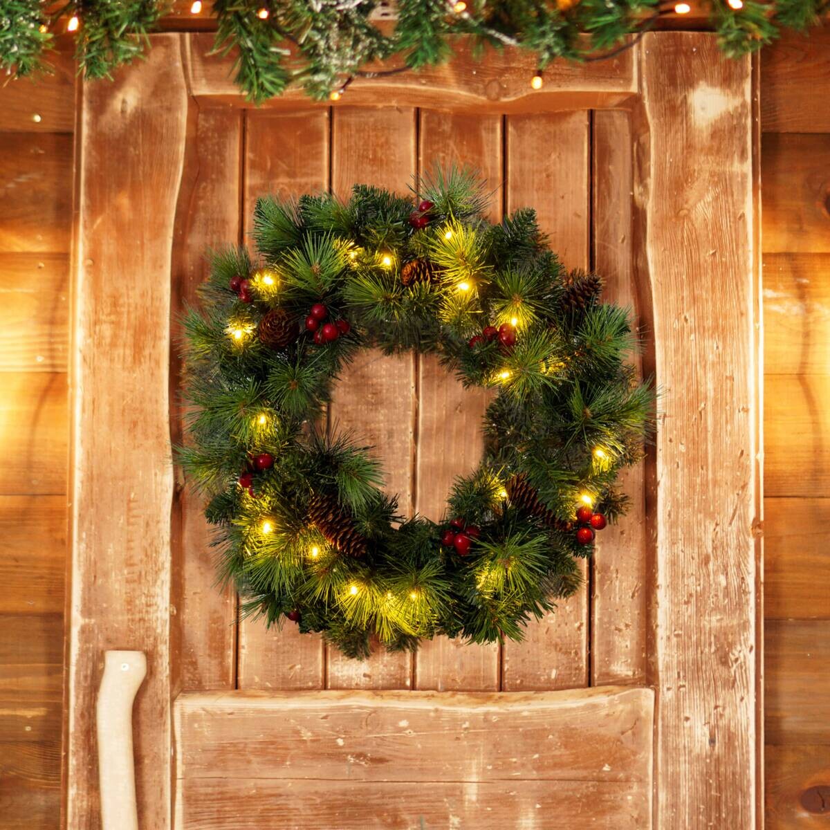 Näve Leuchten LED-Dekoartikel Noel grün Metall B/H/T: ca. 35x8x35 cm