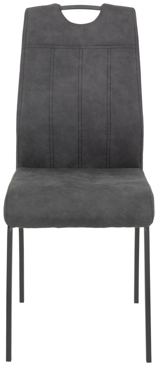 Stuhl 4er Set ELIF III anthrazit Vintage grau Microfaser Metall B/H/T: ca. 44x96x64 cm