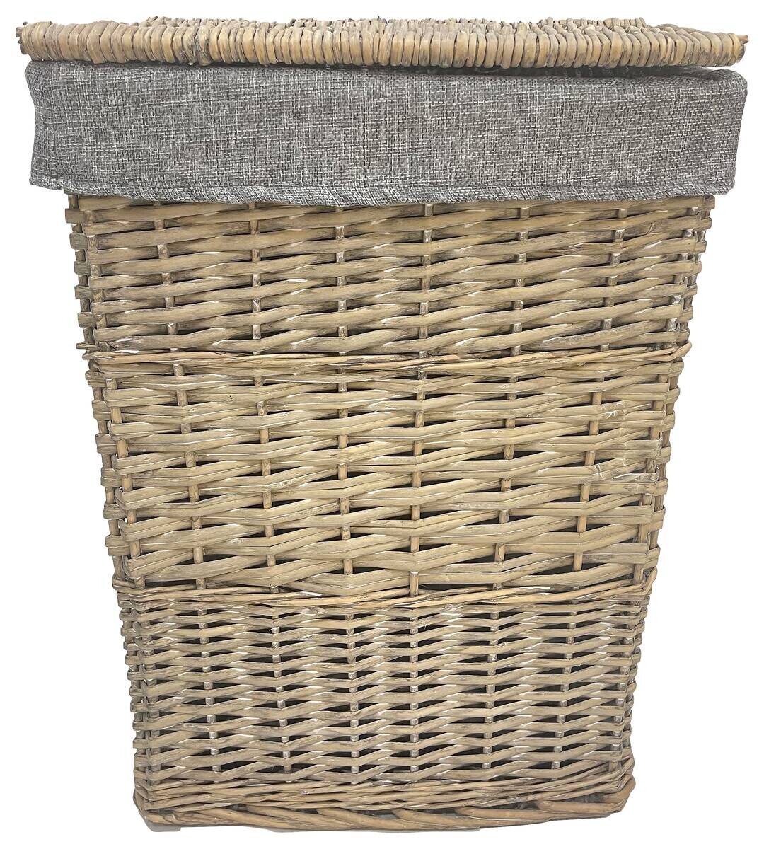 Wäschekorb grau Weide B/H/L: ca. 27x52x38 cm
