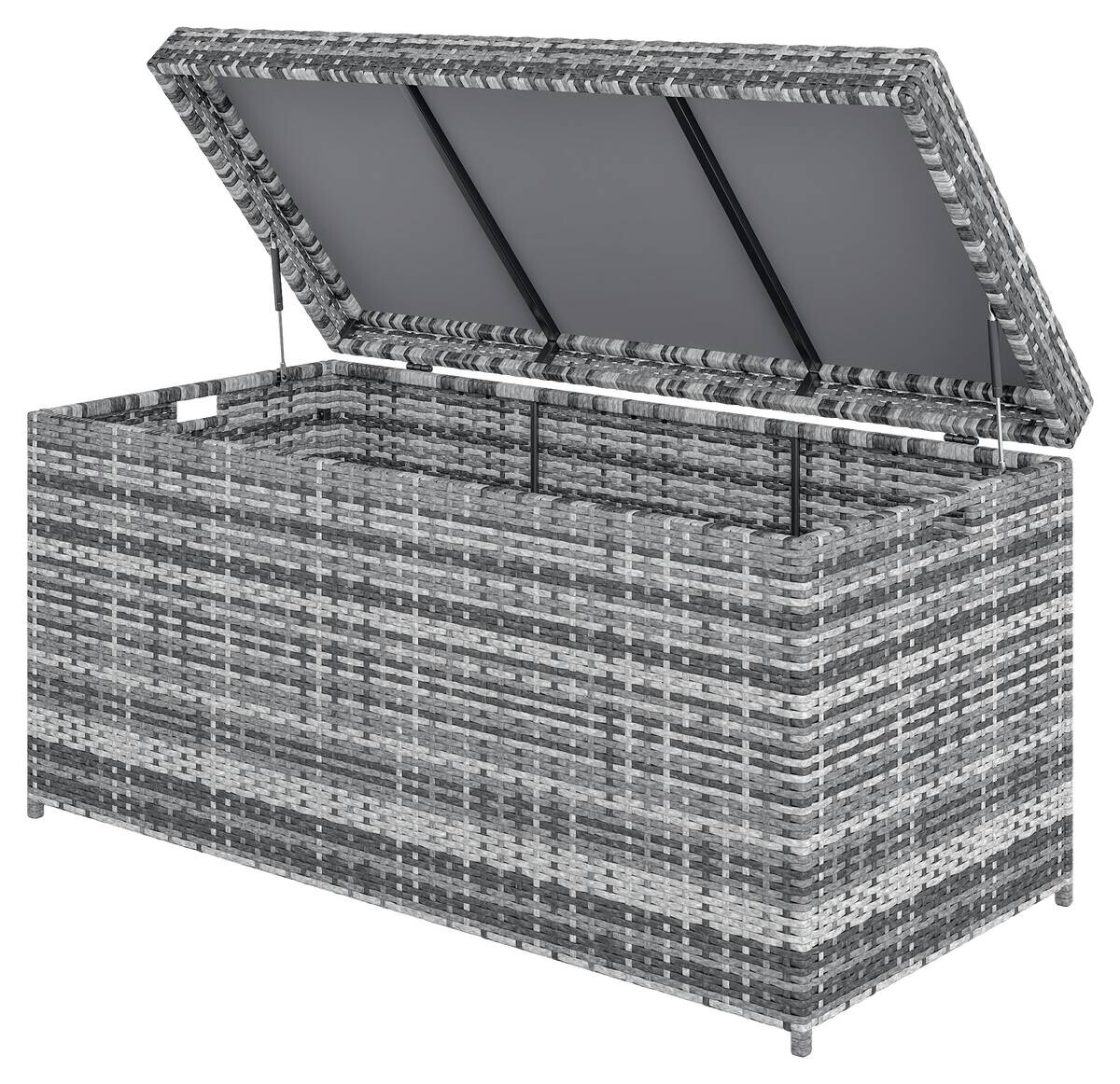 Outsunny Rattan Auflagenbox dunkelgrau Polyethylen B/H/L: ca. 61x65x130 cm