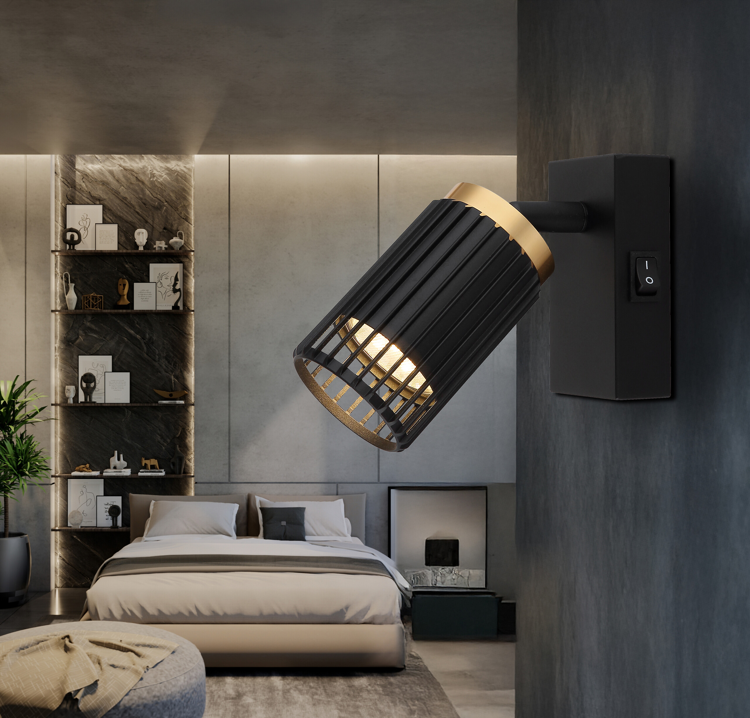 GLOBO Strahler mattschwarz Metall Aluminium B/H: ca. 7x12 cm GU10 1 Brennstellen