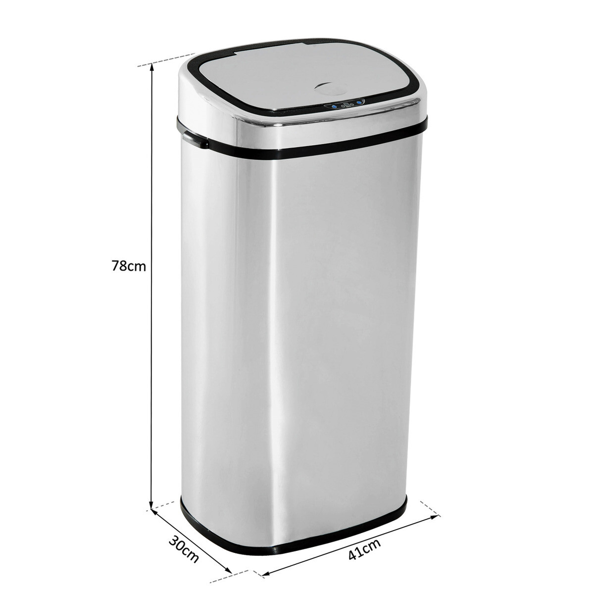 HOMCOM Mülleimer mit Sensor silber B/H/L: ca. 29,5x78x40,5 cm