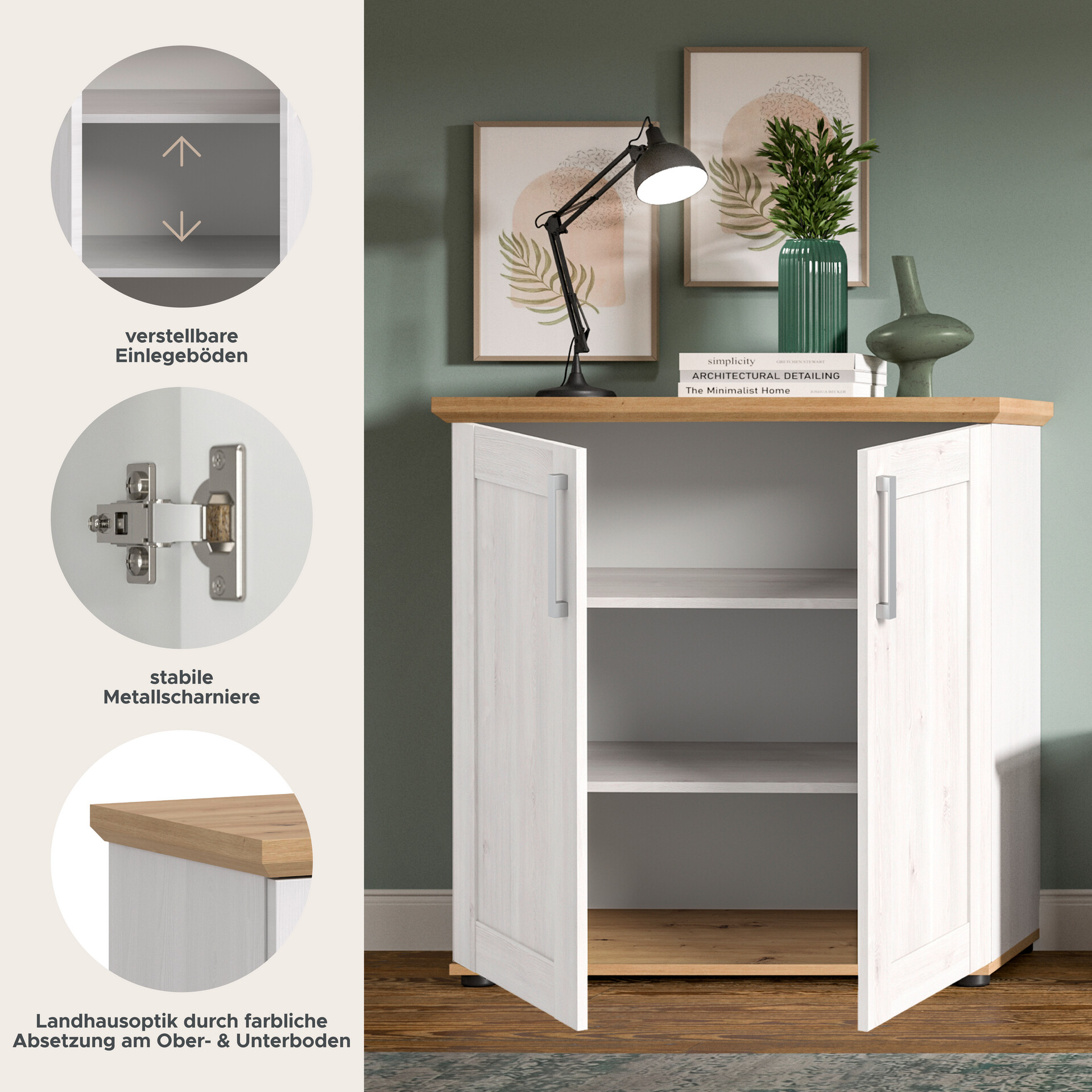 Kommode Verona Sibiu Lärche Nachbildung Eiche Artisan Nachbildung B/H/T: ca. 95x92x39 cm