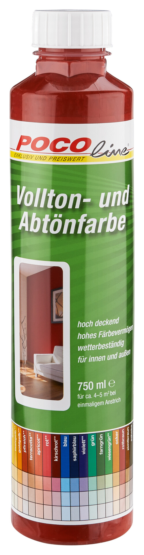 POCOline Vollton- und Abtönfarbe rotbraun ca. 0,75 l