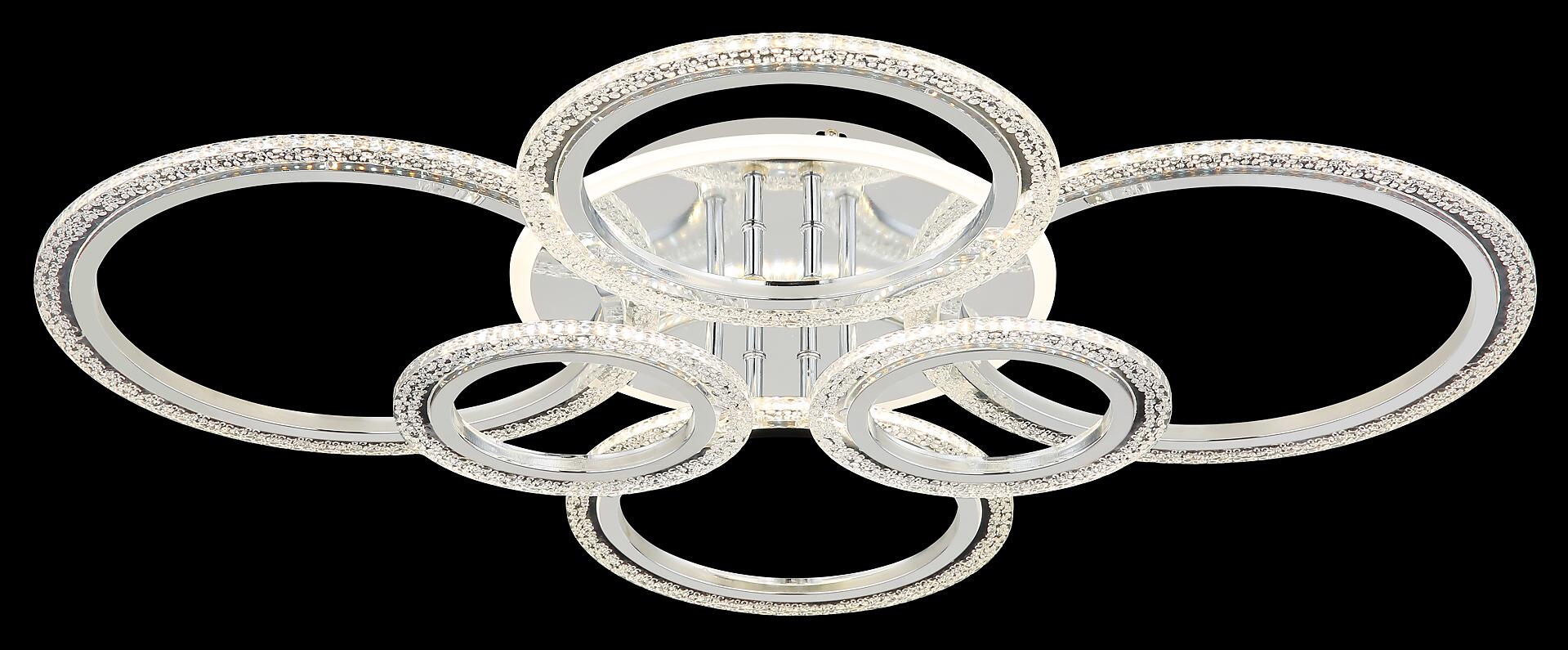 GLOBO LED-Deckenleuchte Chrom klar Kunststoff Metall B/H/L: ca. 60,5x11,5x78 cm 1 Brennstellen