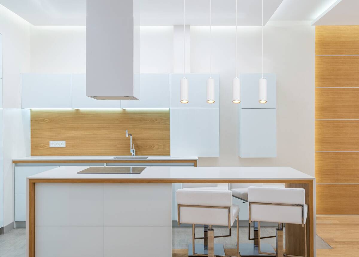 GLOBO Pendelleuchte weiß Metall B/H/T: ca. 6x120x65 cm GU10 4 Brennstellen