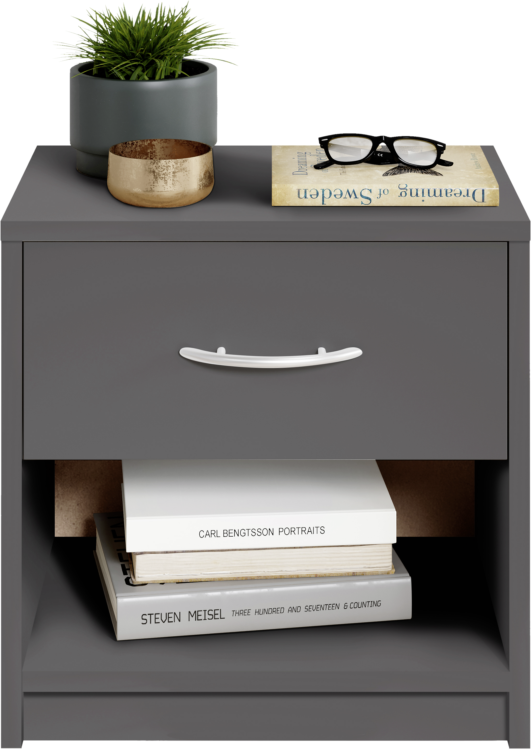 Nachtkonsole Pepe Graphit B/H/T: ca. 39x41x28 cm