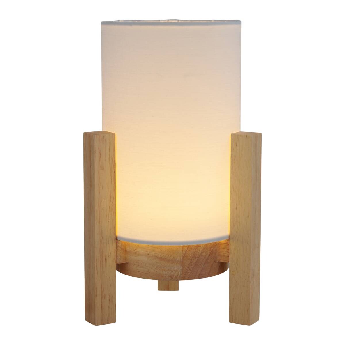 Näve Leuchten Tischleuchte 5305223 weiß Textil Holz B/H/T: ca. 16,2x25x16,2 cm null 1 Brennstellen