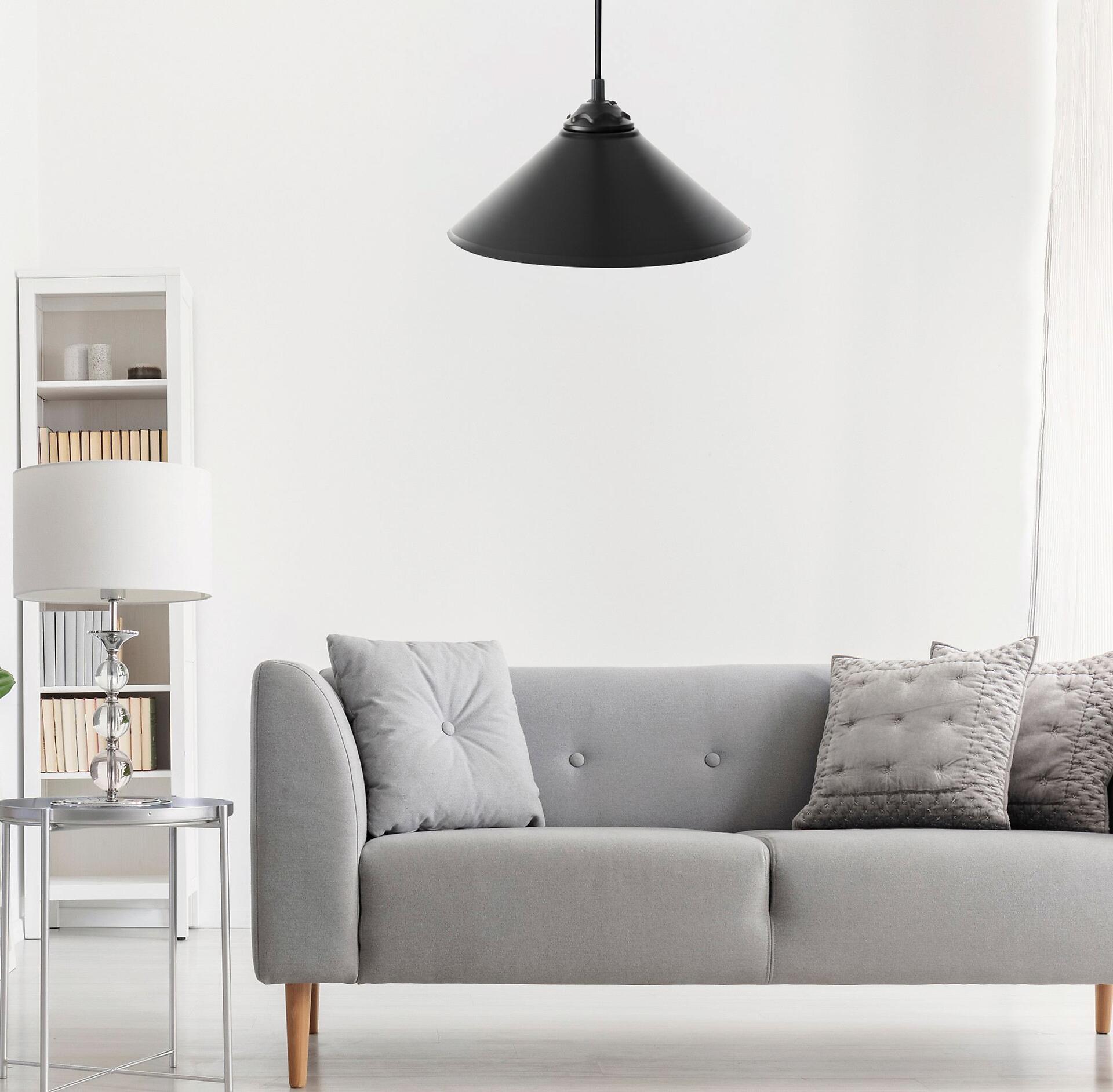 Opviq Pendelleuchte schwarz Polycarbonat B/H/T/L: ca. 6,5x50x25x6,5 cm E27 1 Brennstellen