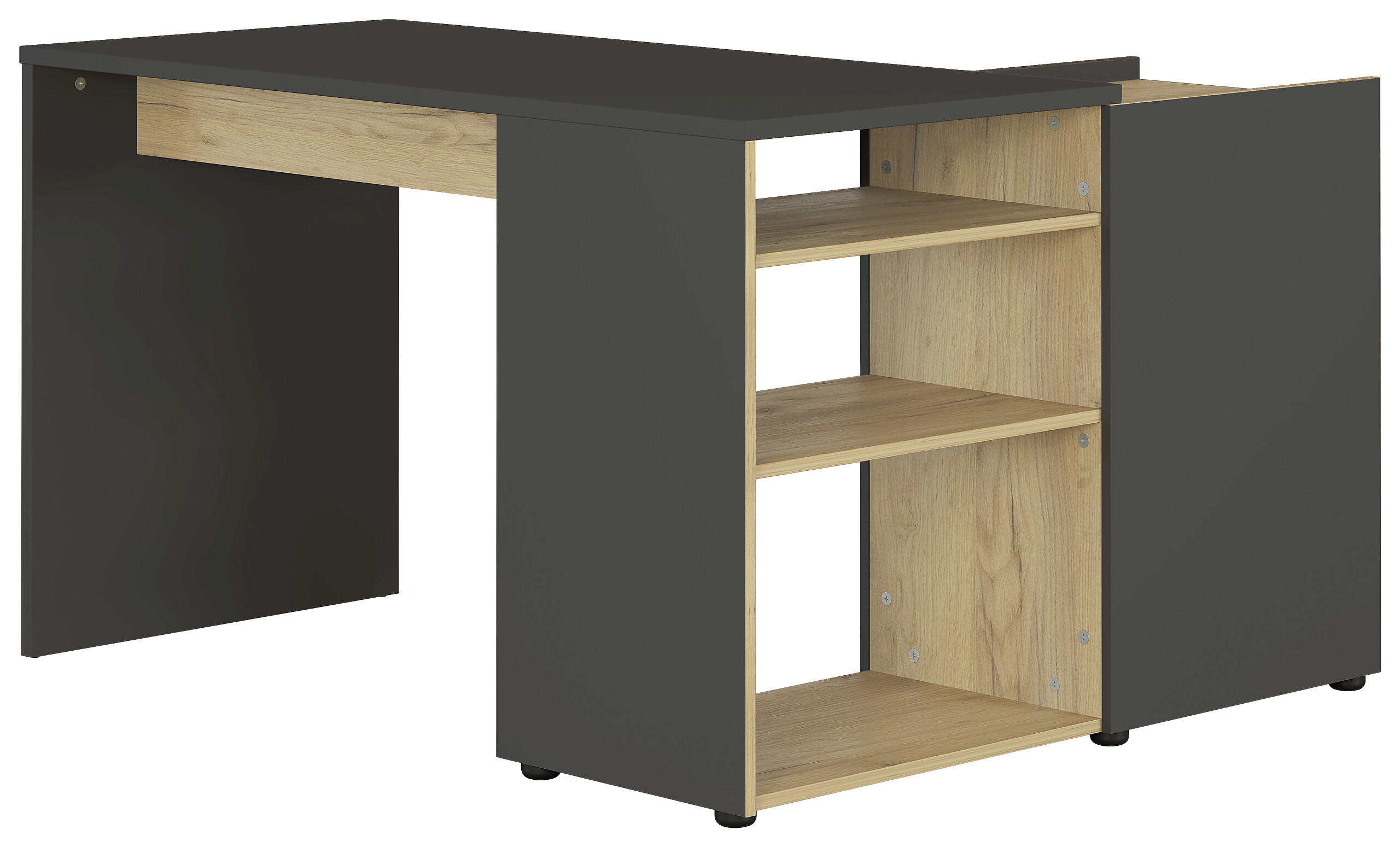 Schreibtisch Graphit Eiche Navarra Nachbildung B/H/T: ca. 129x76x107 cm