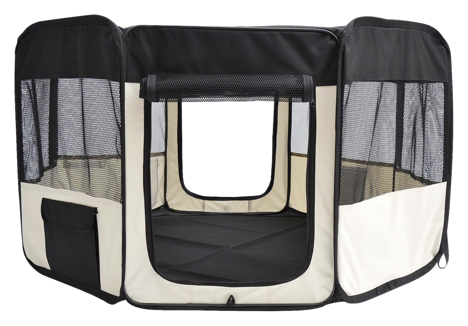 PawHut Welpenauslauf schwarz Polyester