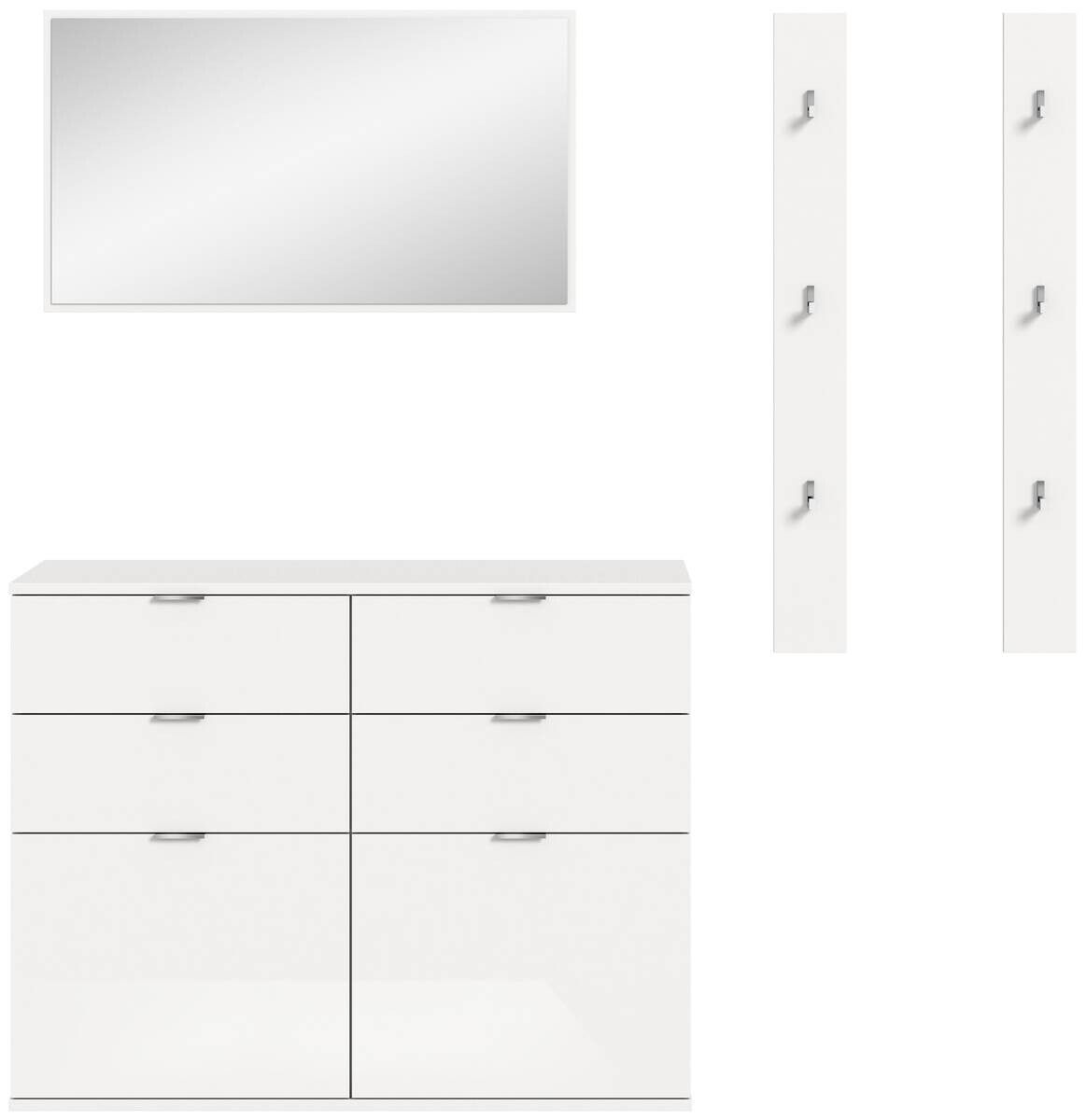 Garderobe Projekt X weiß weiß Hochglanz B/H/T: ca. 171x191x37 cm