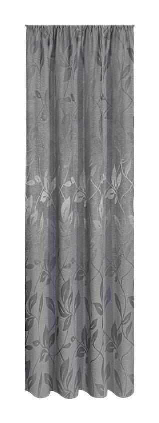 Happy Home Dekovorhang Blätter silber B/L: ca. 140x245 cm