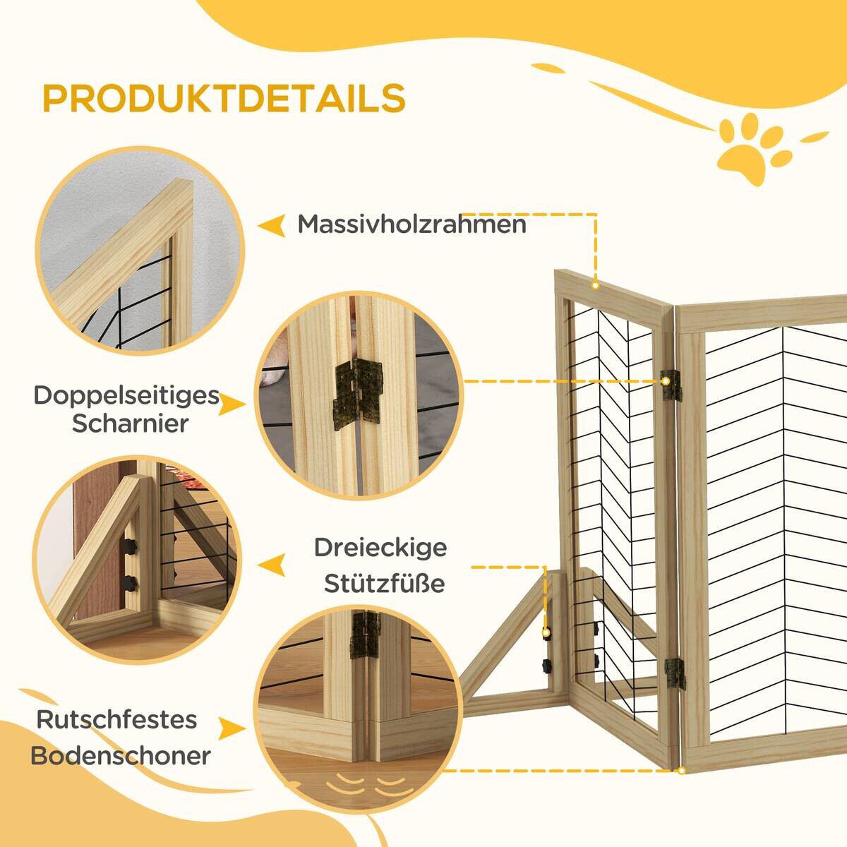 PawHut Hunde-Zubehör natur Edelstahl B/H/L: ca. 44x375x70 cm